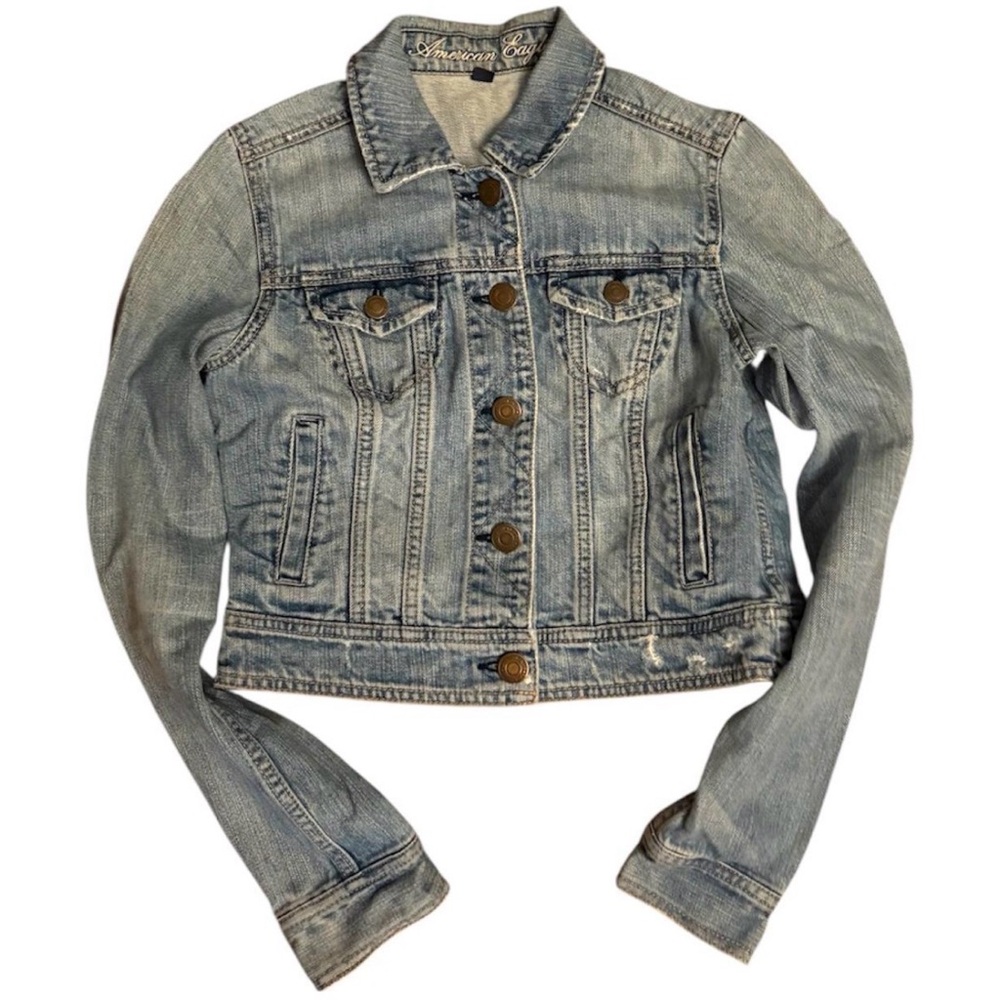 y2k american eagle Women's Blue Denim Jacket